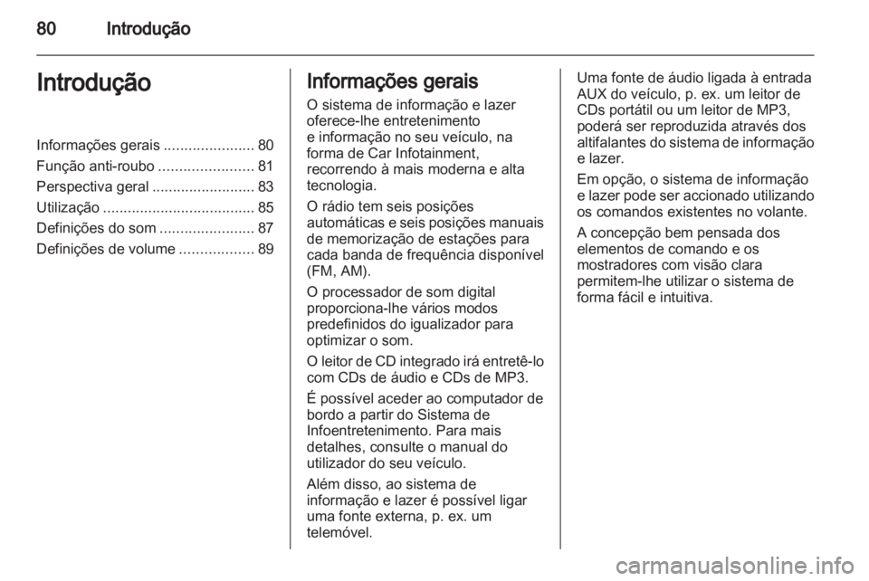 OPEL COMBO 2011  Manual de Informação e Lazer (in Portugues) 