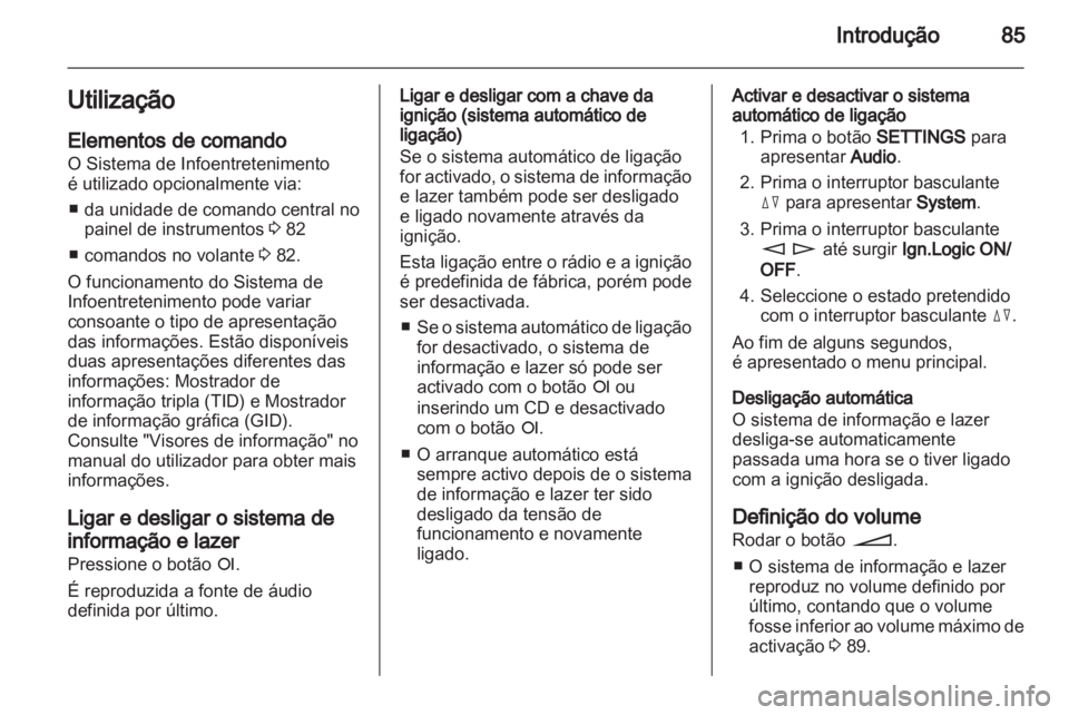 OPEL COMBO 2011  Manual de Informação e Lazer (in Portugues) 