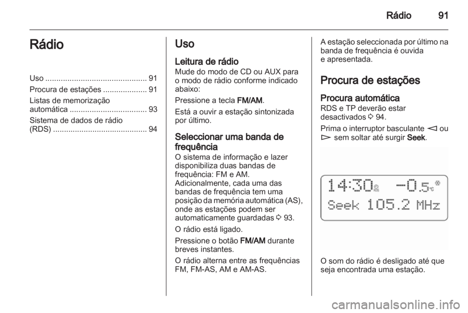 OPEL COMBO 2011  Manual de Informação e Lazer (in Portugues) 