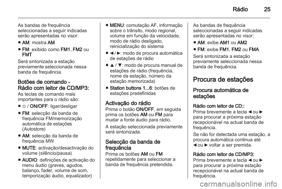 OPEL COMBO D 2013  Manual de Informação e Lazer (in Portugues) 