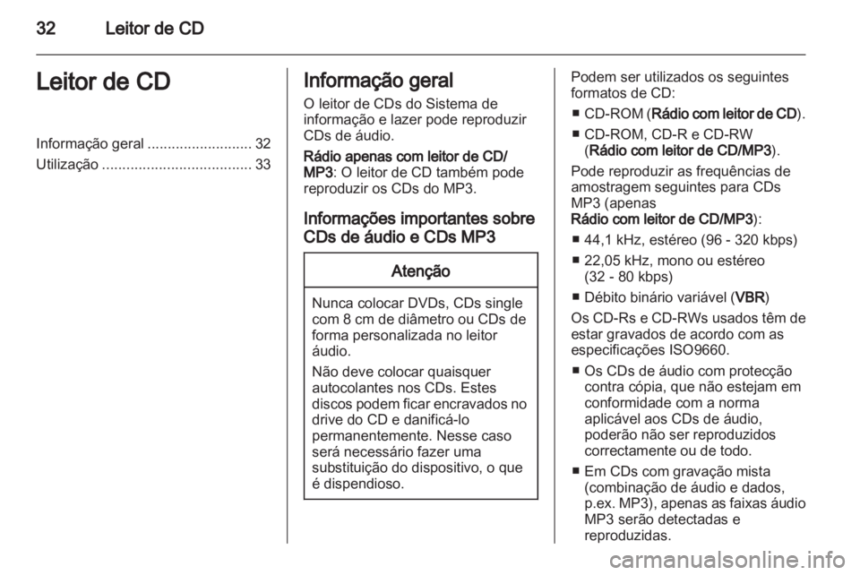 OPEL COMBO D 2013  Manual de Informação e Lazer (in Portugues) 
