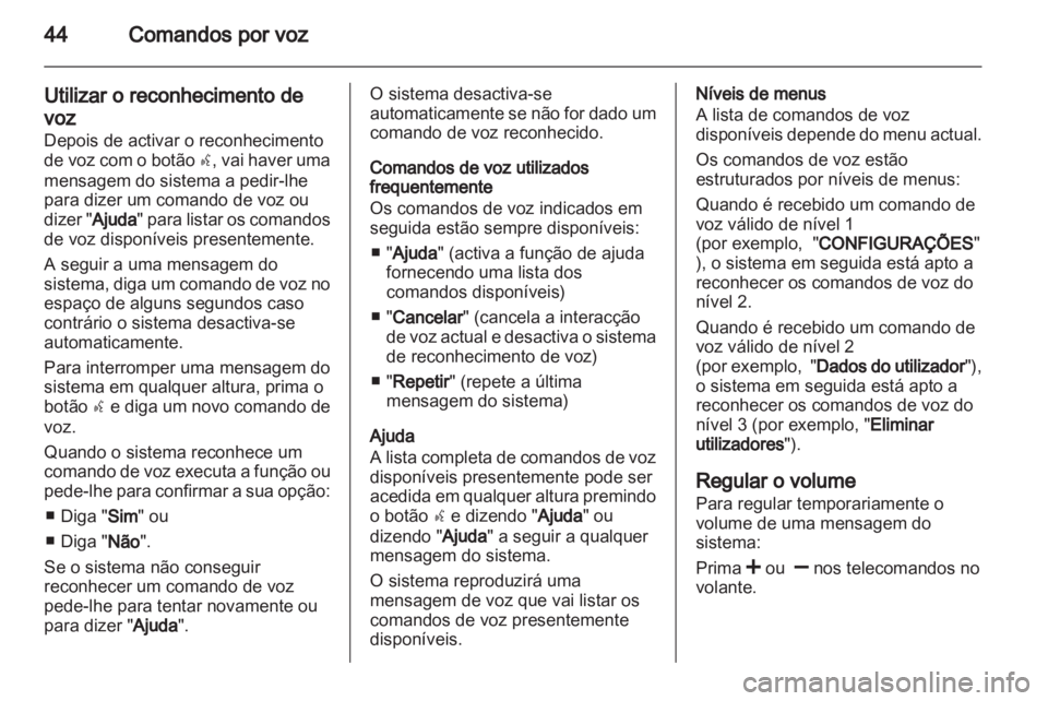 OPEL COMBO D 2013  Manual de Informação e Lazer (in Portugues) 
