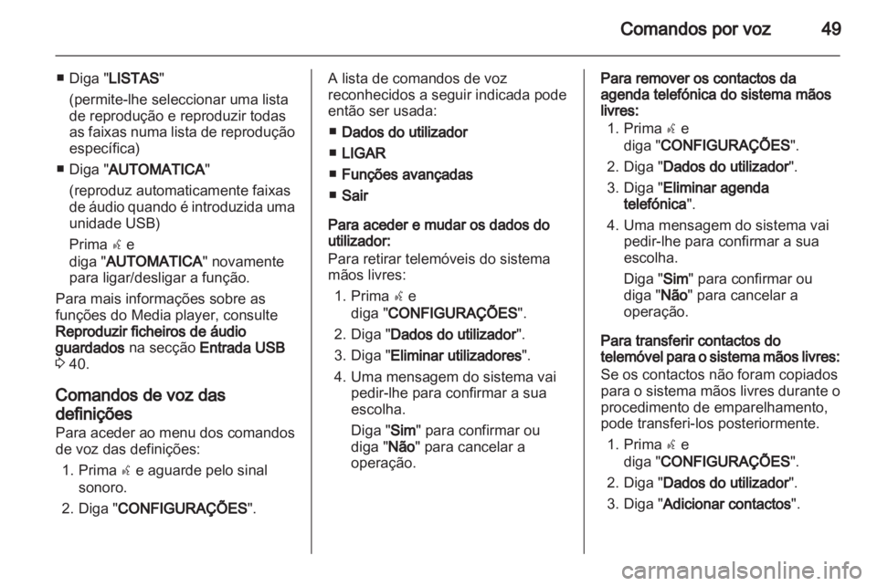 OPEL COMBO D 2013  Manual de Informação e Lazer (in Portugues) 