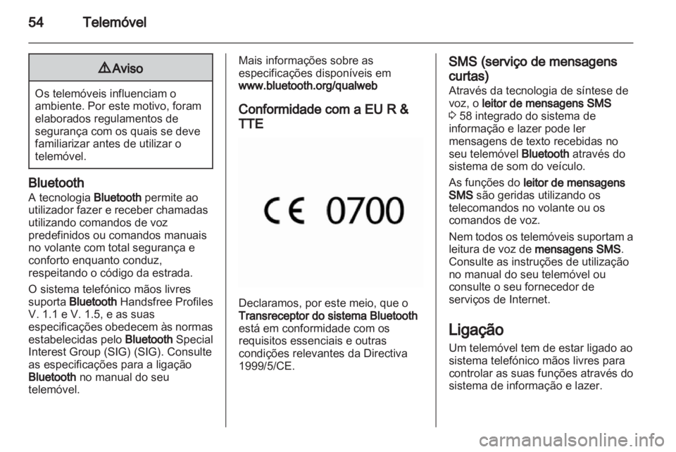 OPEL COMBO D 2013  Manual de Informação e Lazer (in Portugues) 