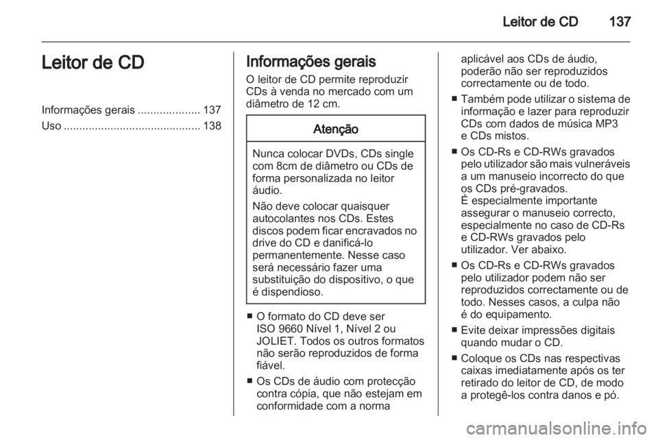 OPEL CORSA 2010.5  Manual de Informação e Lazer (in Portugues) 
