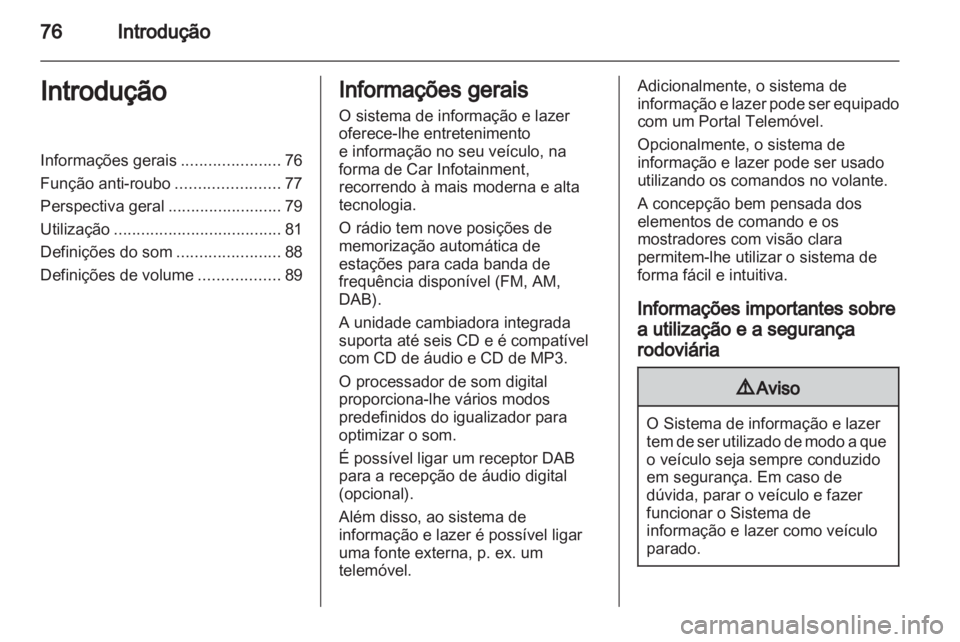 OPEL CORSA 2010.5  Manual de Informação e Lazer (in Portugues) 