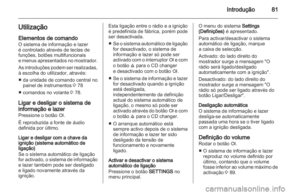 OPEL CORSA 2010.5  Manual de Informação e Lazer (in Portugues) 