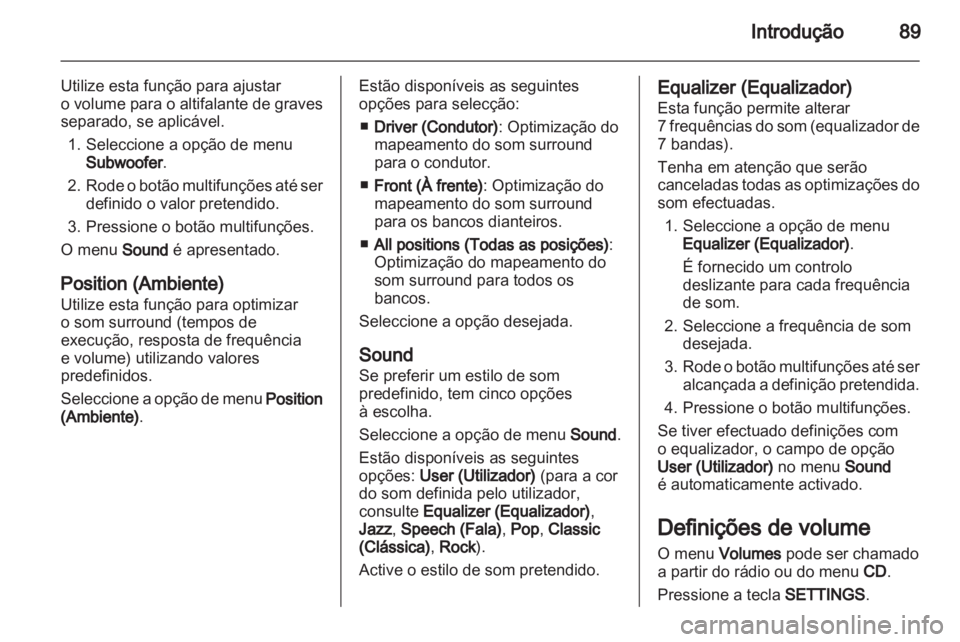 OPEL CORSA 2010.5  Manual de Informação e Lazer (in Portugues) 