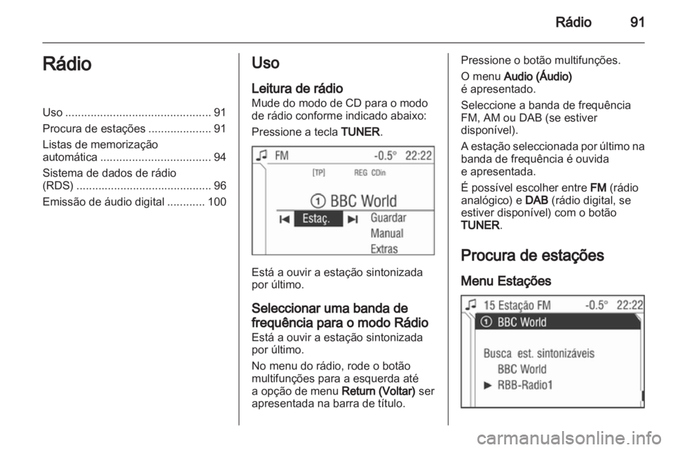 OPEL CORSA 2010.5  Manual de Informação e Lazer (in Portugues) 