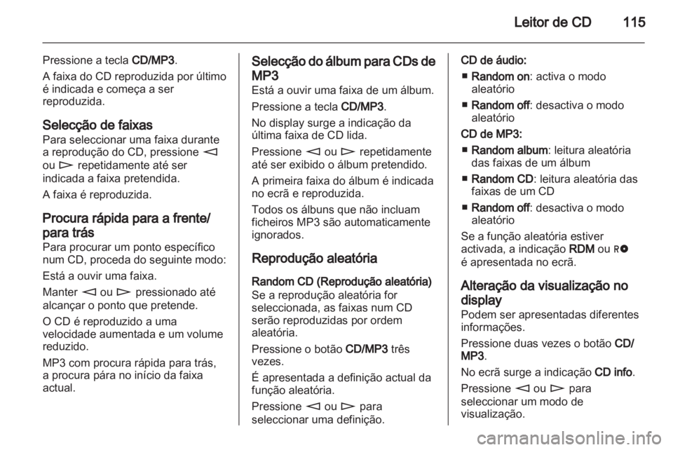 OPEL CORSA 2011  Manual de Informação e Lazer (in Portugues) 
