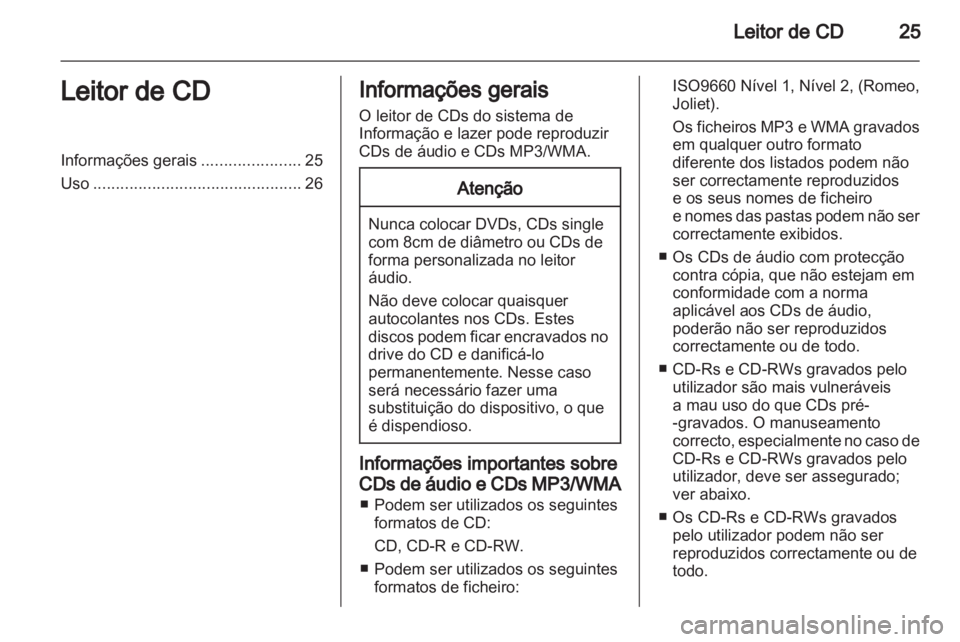 OPEL CORSA 2011  Manual de Informação e Lazer (in Portugues) 