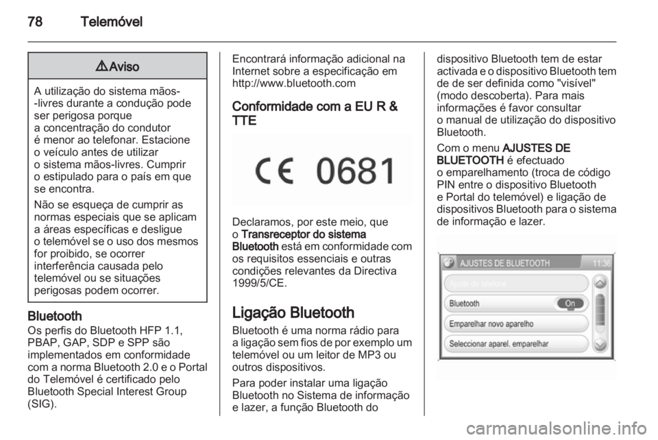 OPEL CORSA 2011  Manual de Informação e Lazer (in Portugues) 