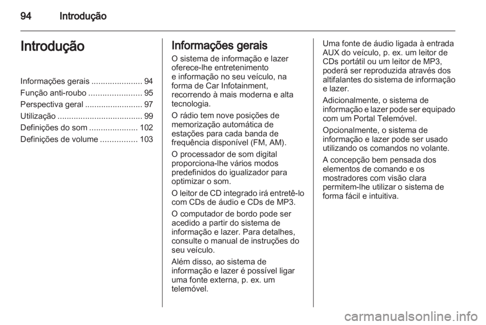 OPEL CORSA 2011  Manual de Informação e Lazer (in Portugues) 