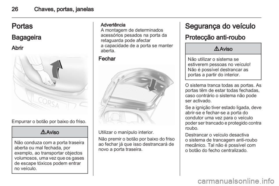 OPEL CORSA 2011  Manual de Instruções (in Portugues) 