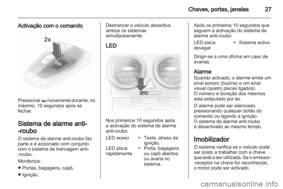 OPEL CORSA 2011  Manual de Instruções (in Portugues) 
