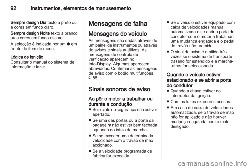 OPEL CORSA 2011.5  Manual de Instruções (in Portugues) 
