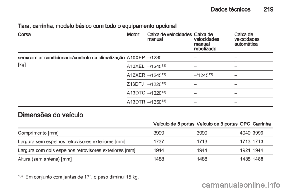 OPEL CORSA 2012  Manual de Instruções (in Portugues) 