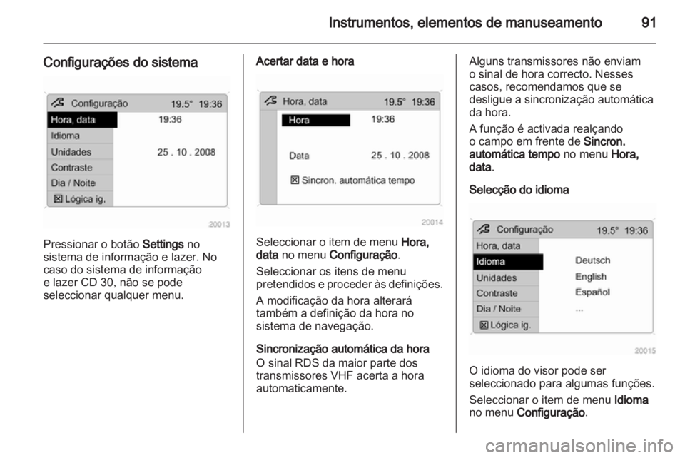 OPEL CORSA 2012  Manual de Instruções (in Portugues) 