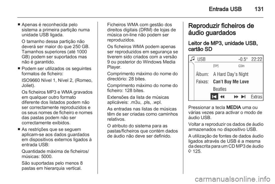 OPEL CORSA 2013  Manual de Informação e Lazer (in Portugues) 