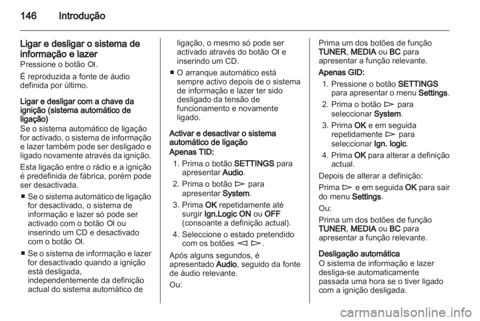 OPEL CORSA 2013  Manual de Informação e Lazer (in Portugues) 