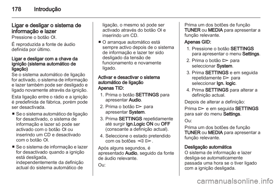 OPEL CORSA 2013  Manual de Informação e Lazer (in Portugues) 