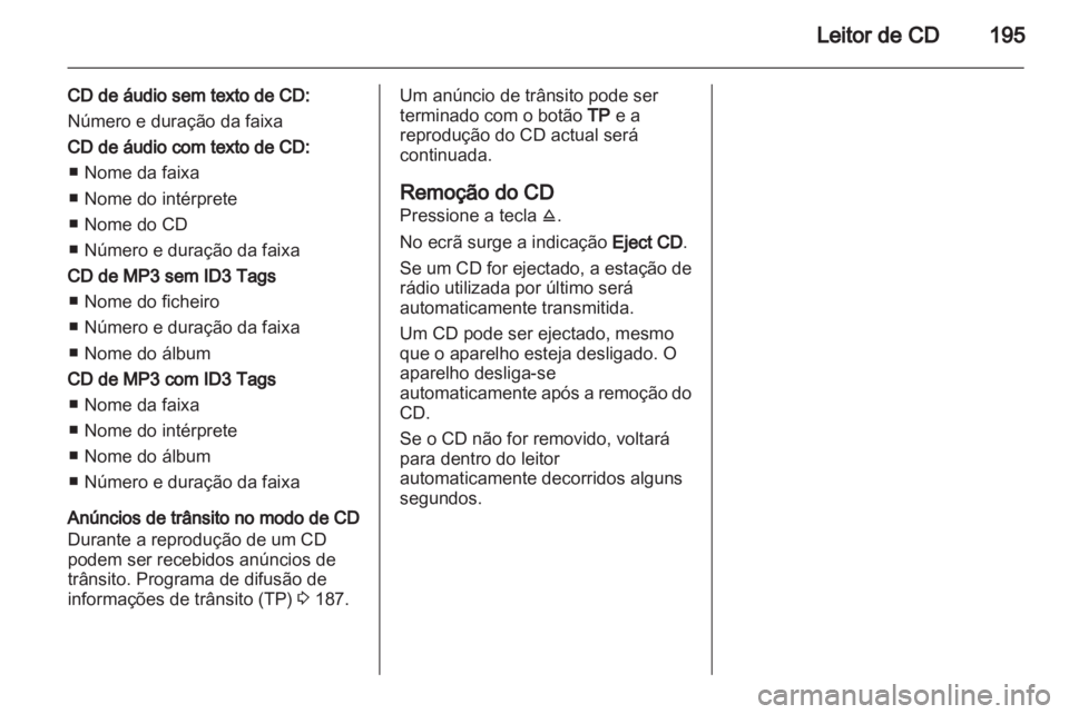 OPEL CORSA 2013  Manual de Informação e Lazer (in Portugues) 