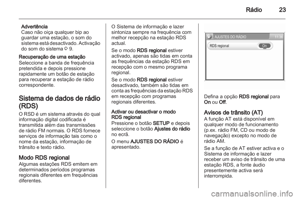 OPEL CORSA 2013  Manual de Informação e Lazer (in Portugues) 