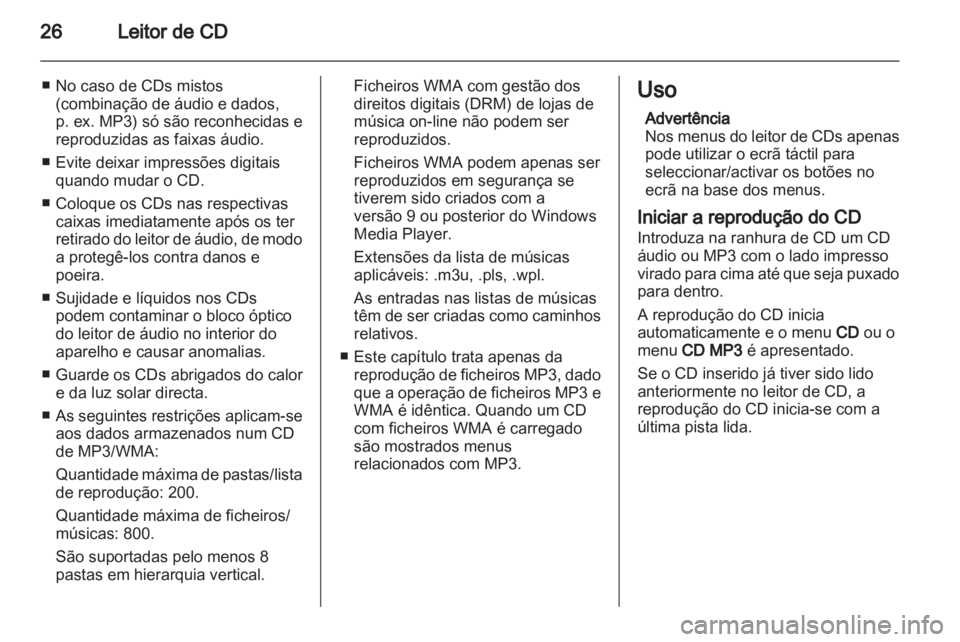 OPEL CORSA 2013  Manual de Informação e Lazer (in Portugues) 