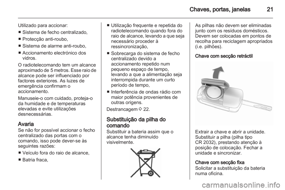 OPEL CORSA 2013  Manual de Instruções (in Portugues) 
