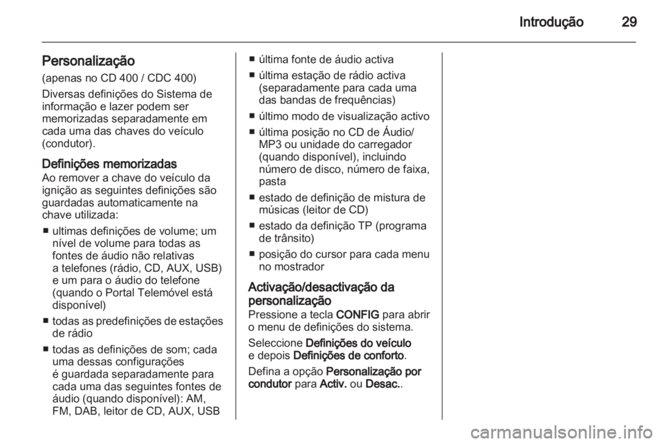 OPEL INSIGNIA 2010.5  Manual de Informação e Lazer (in Portugues) 