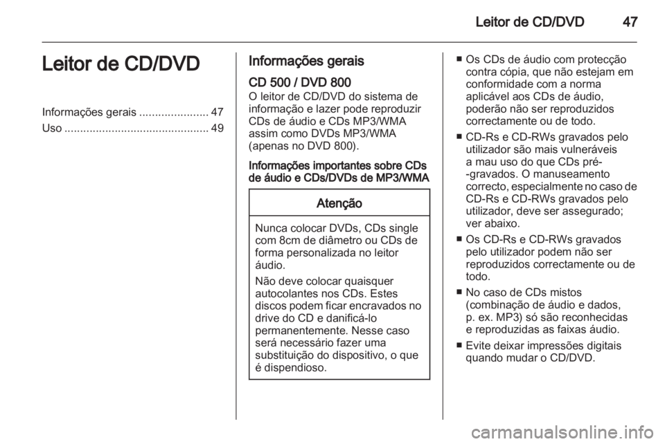 OPEL INSIGNIA 2010.5  Manual de Informação e Lazer (in Portugues) 