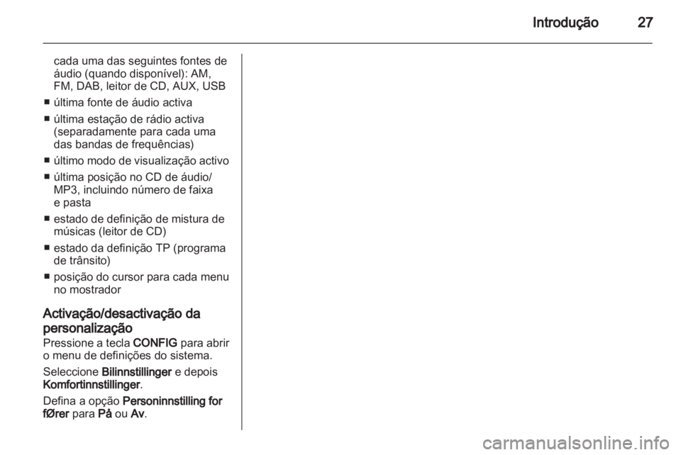 OPEL INSIGNIA 2011  Manual de Informação e Lazer (in Portugues) 