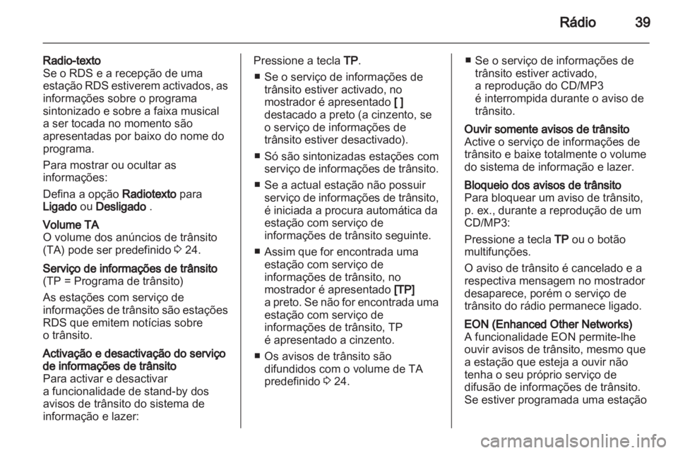 OPEL INSIGNIA 2011  Manual de Informação e Lazer (in Portugues) 