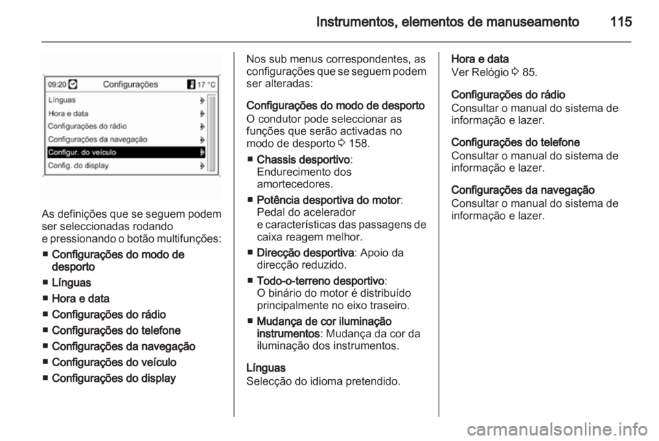 OPEL INSIGNIA 2012  Manual de Instruções (in Portugues) 