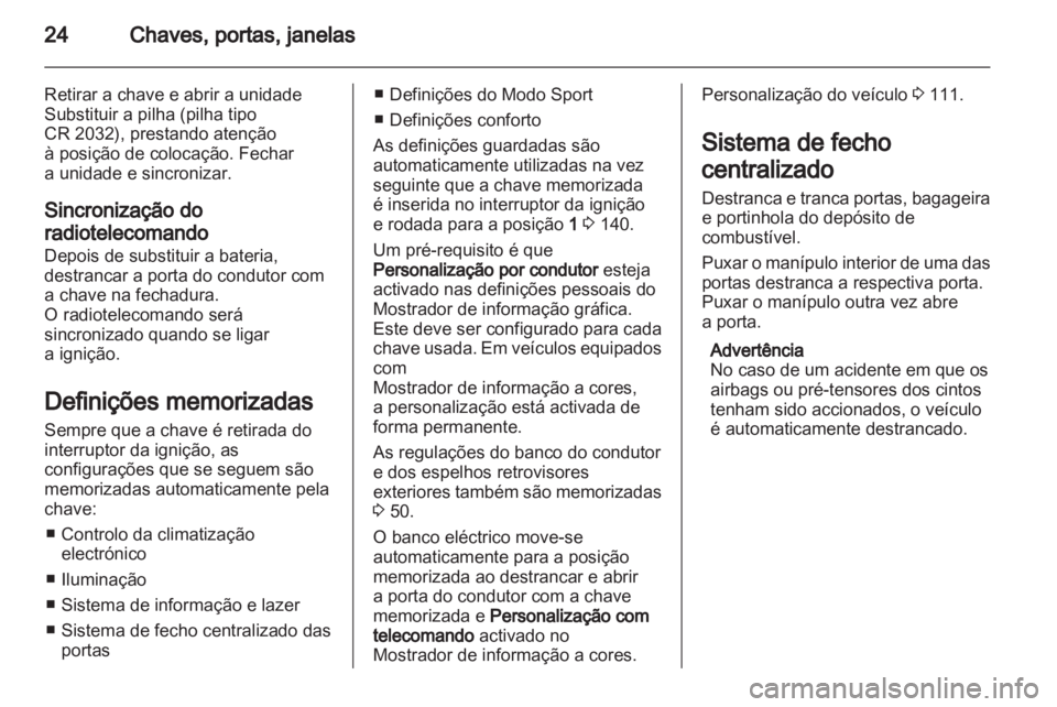 OPEL INSIGNIA 2012  Manual de Instruções (in Portugues) 