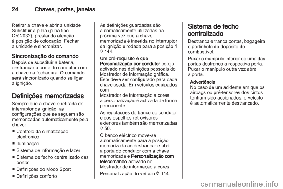 OPEL INSIGNIA 2012.5  Manual de Instruções (in Portugues) 