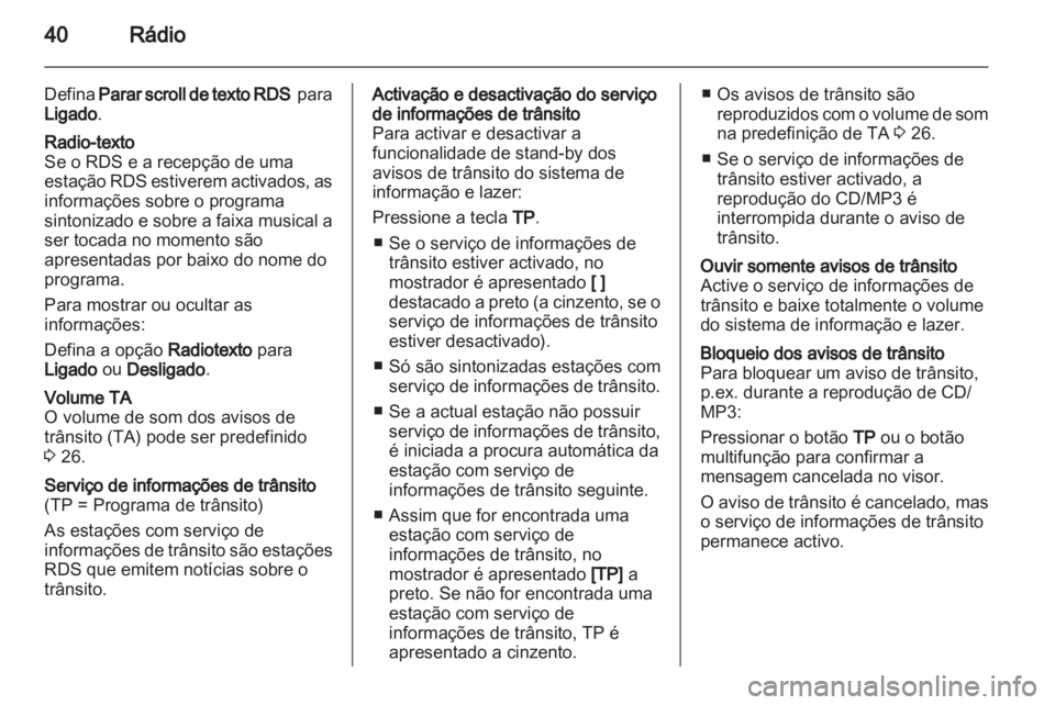 OPEL INSIGNIA 2013  Manual de Informação e Lazer (in Portugues) 