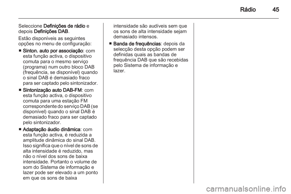 OPEL INSIGNIA 2013  Manual de Informação e Lazer (in Portugues) 