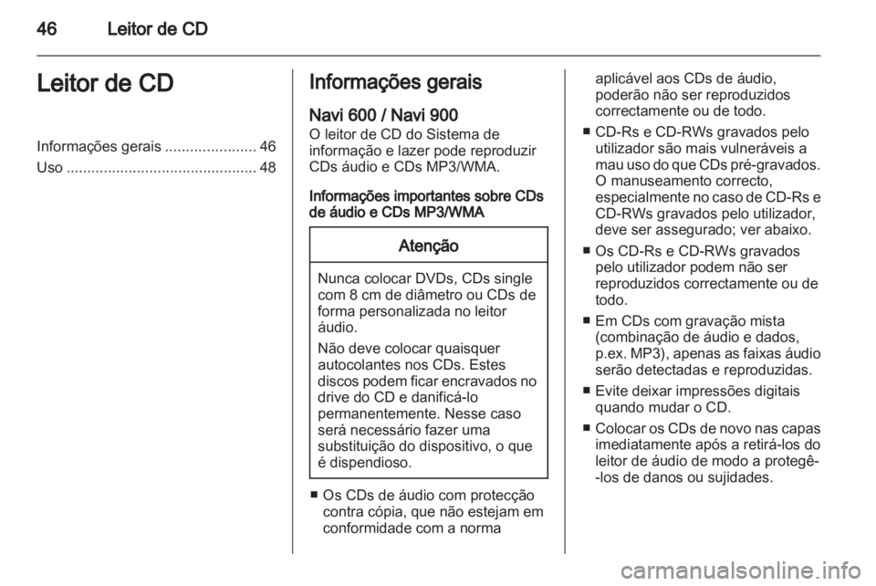 OPEL INSIGNIA 2013  Manual de Informação e Lazer (in Portugues) 