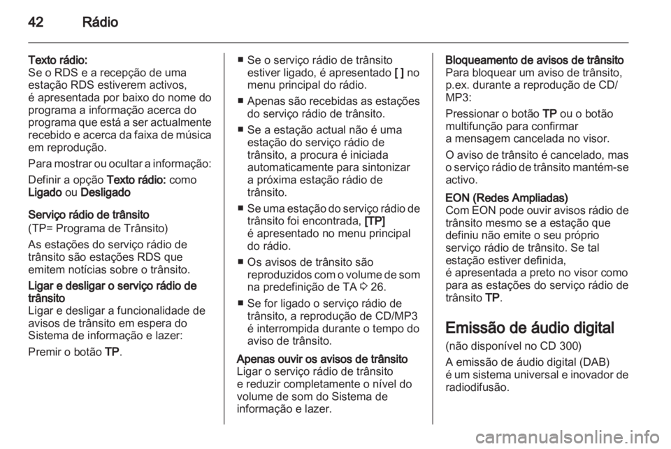 OPEL MERIVA 2012  Manual de Informação e Lazer (in Portugues) 