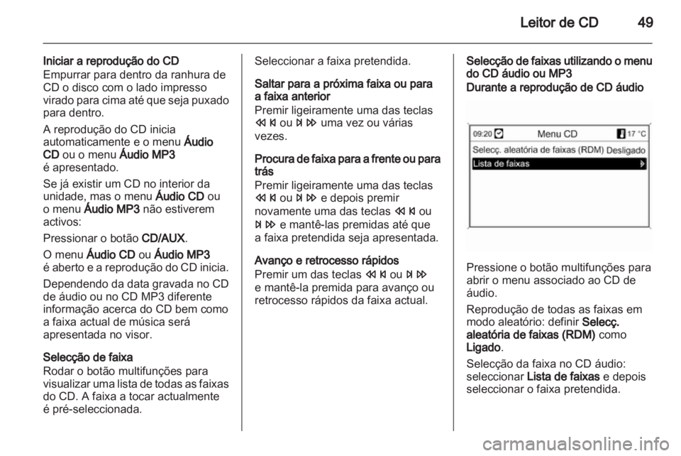 OPEL MERIVA 2012  Manual de Informação e Lazer (in Portugues) 