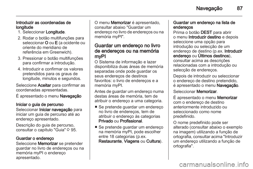 OPEL MERIVA 2012  Manual de Informação e Lazer (in Portugues) 