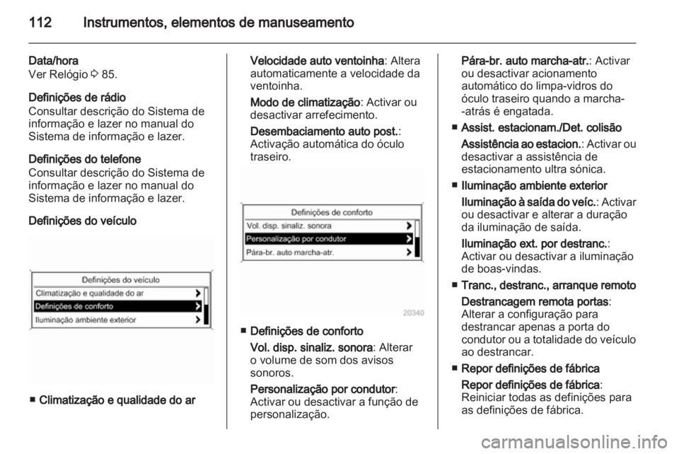 OPEL MERIVA 2012  Manual de Instruções (in Portugues) 