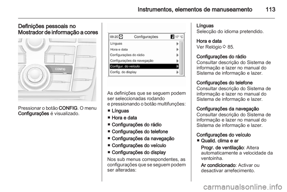 OPEL MERIVA 2012  Manual de Instruções (in Portugues) 