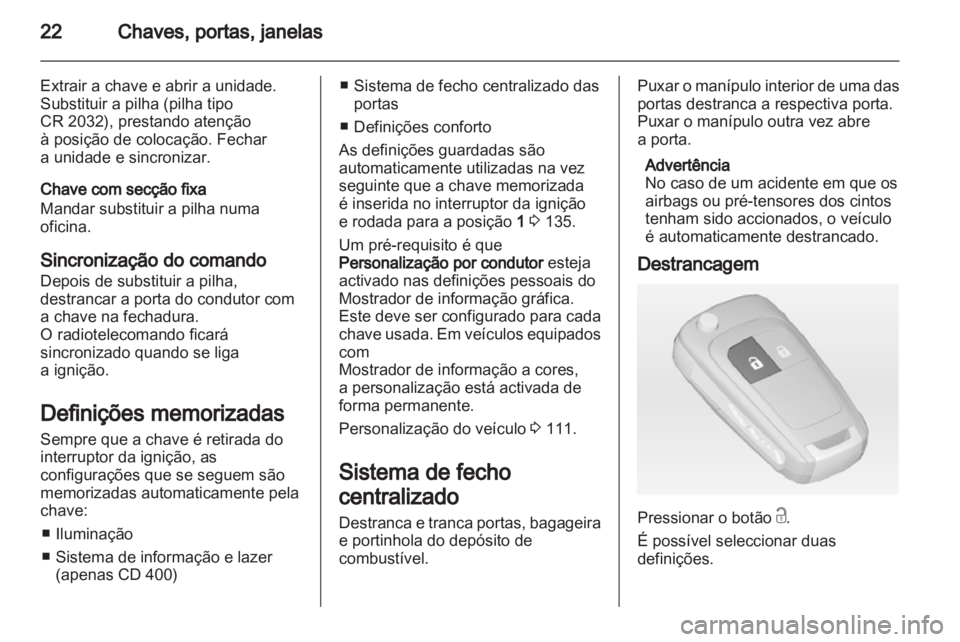 OPEL MERIVA 2012  Manual de Instruções (in Portugues) 