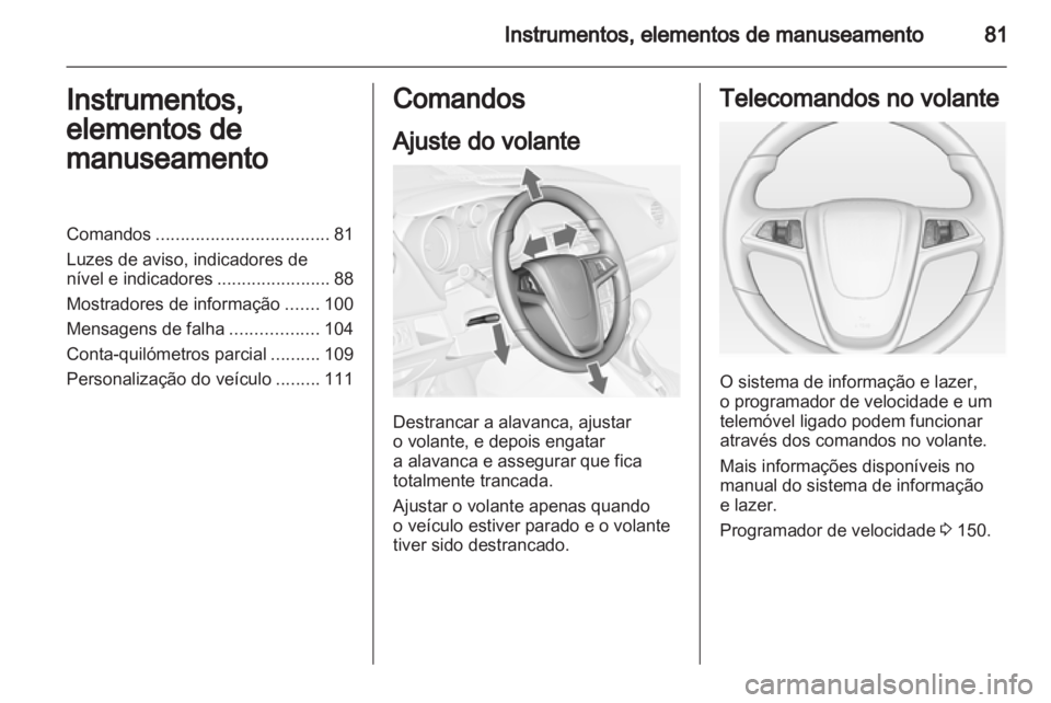 OPEL MERIVA 2012  Manual de Instruções (in Portugues) 