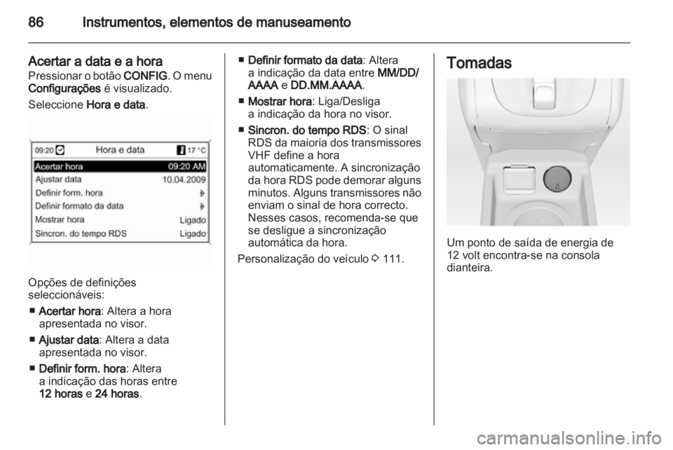 OPEL MERIVA 2012  Manual de Instruções (in Portugues) 
