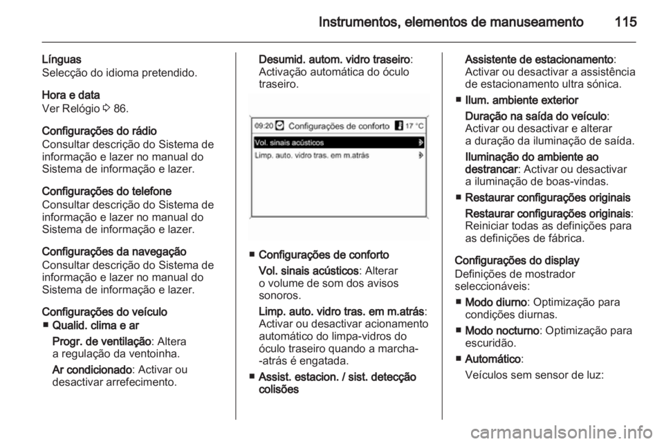 OPEL MERIVA 2012.5  Manual de Instruções (in Portugues) 