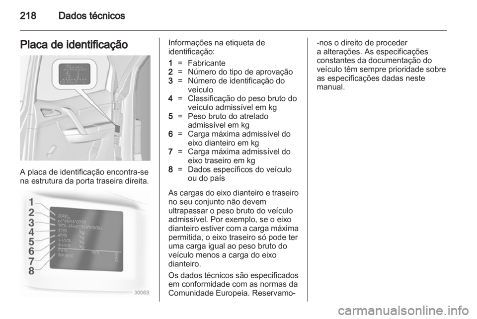 OPEL MERIVA 2012.5  Manual de Instruções (in Portugues) 