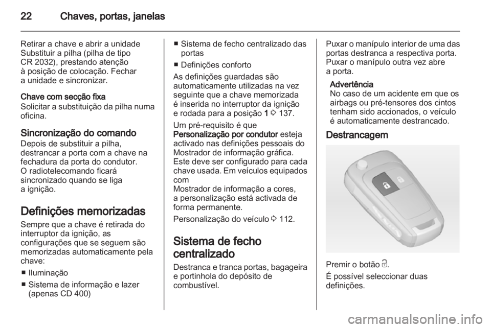 OPEL MERIVA 2012.5  Manual de Instruções (in Portugues) 